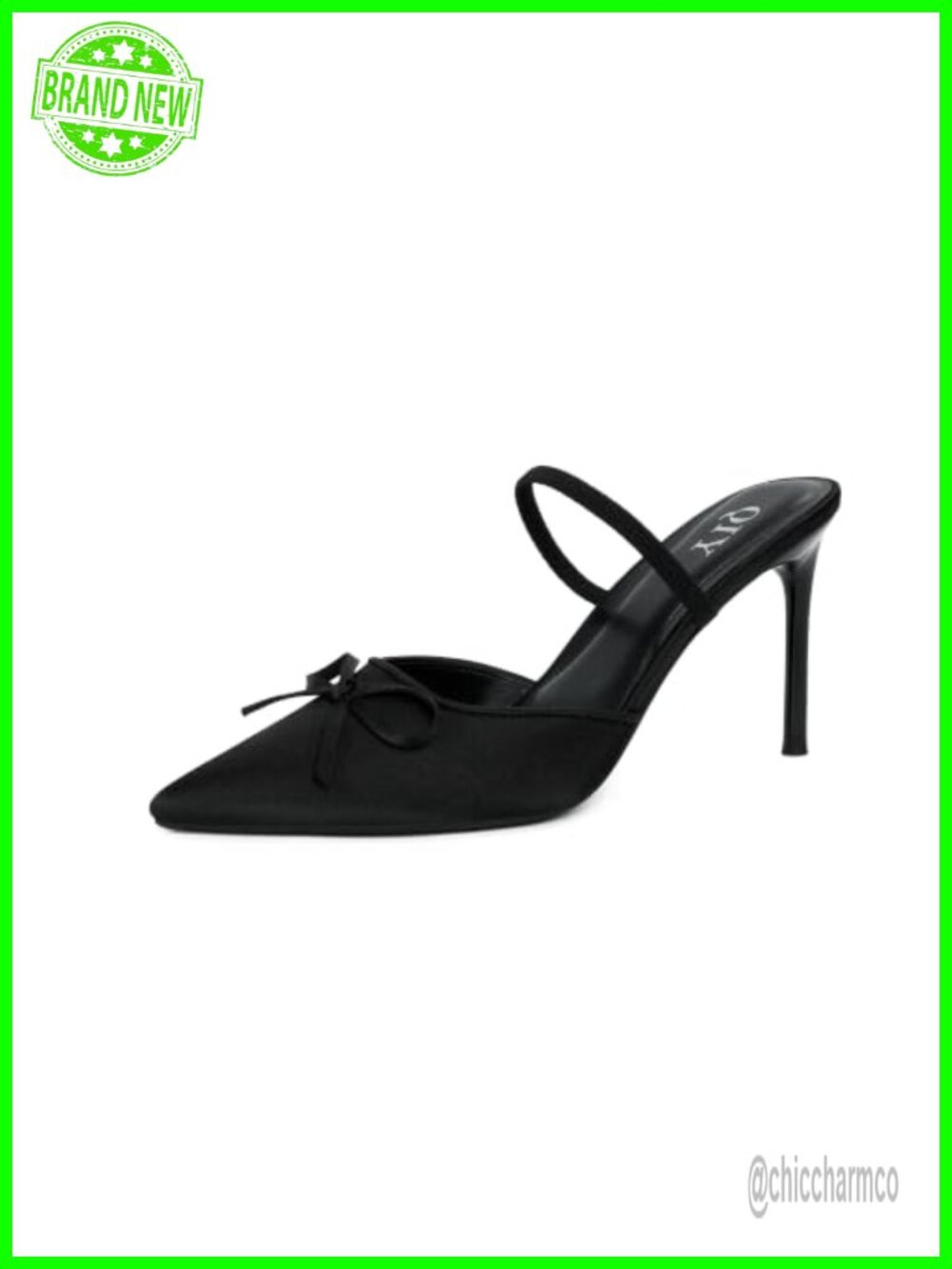 QIY Women's Pointed Toe Slingback Stiletto Kitten Heel Pumps